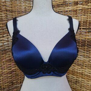 Soma Bra 34DD Navy Blue & Black Limited Edition Grandeur Full Coverage Gems